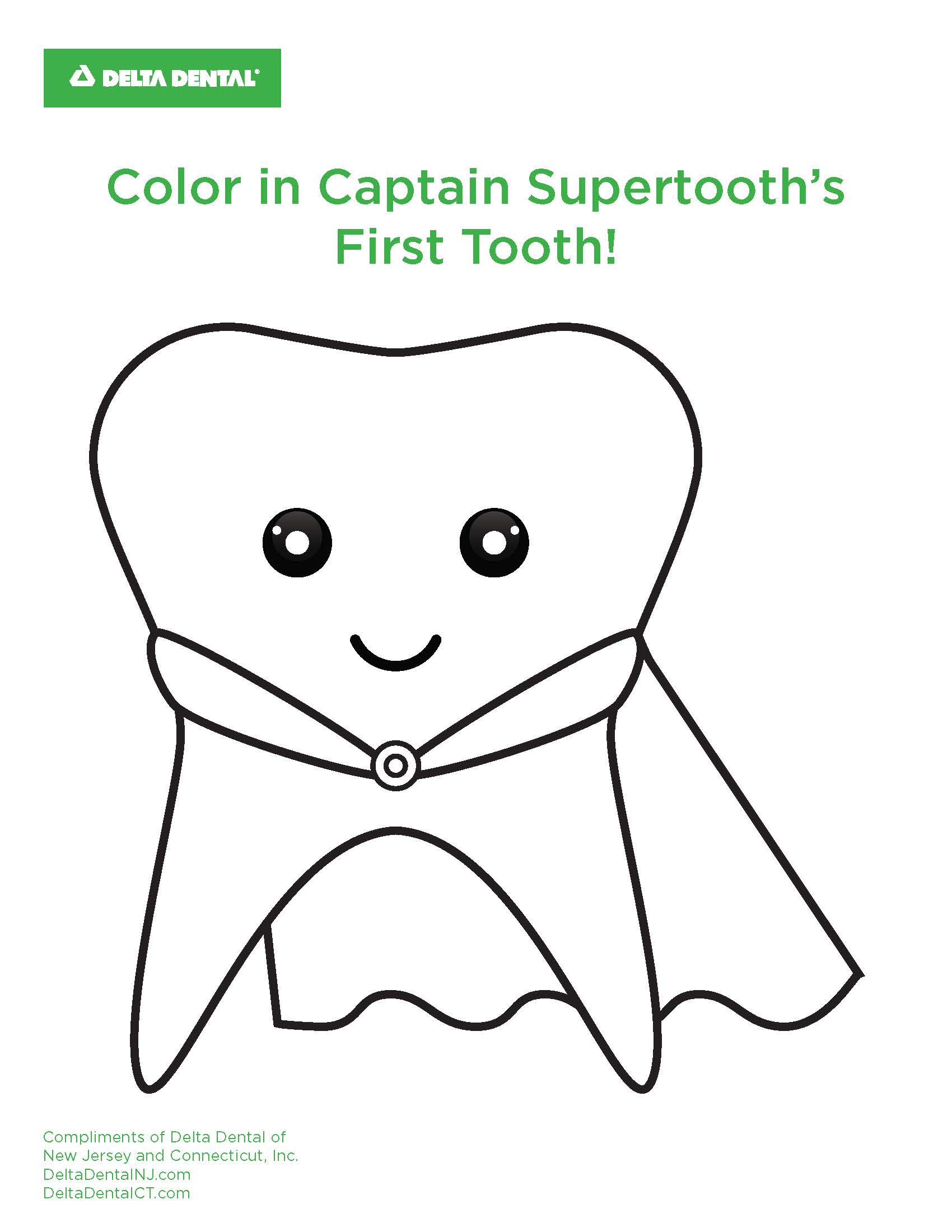 first tooth coloring page