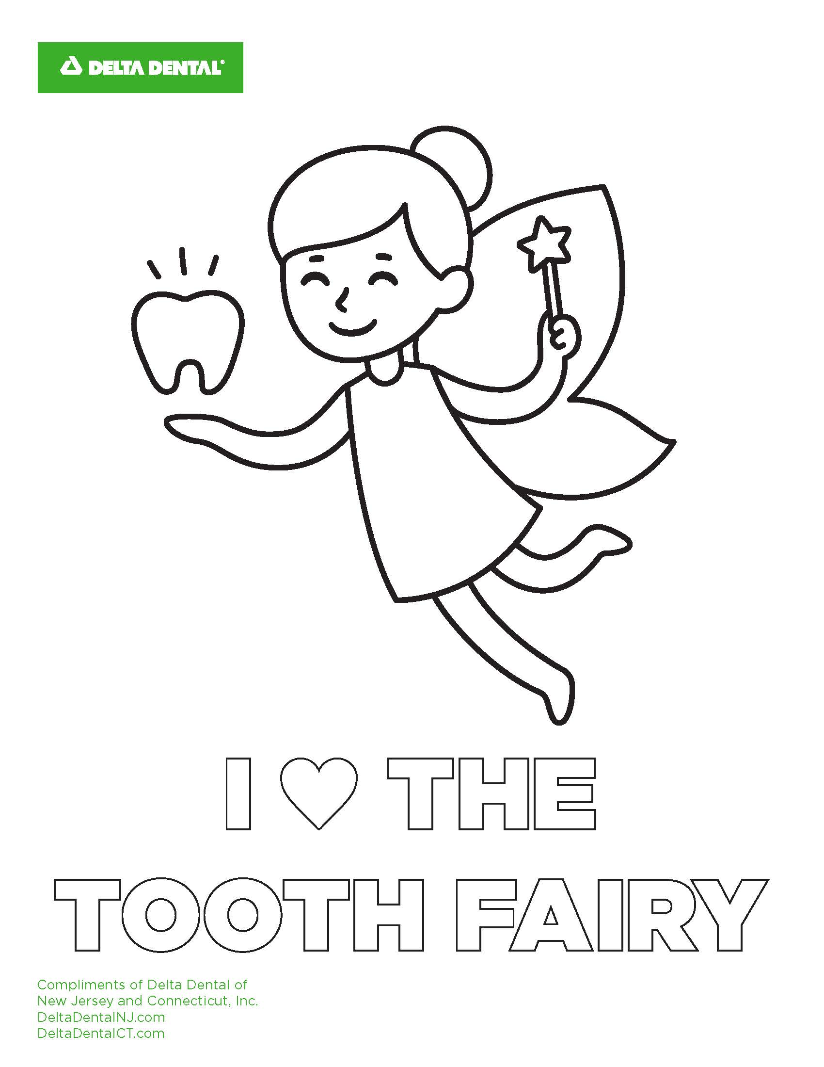 tooth fairy coloring page