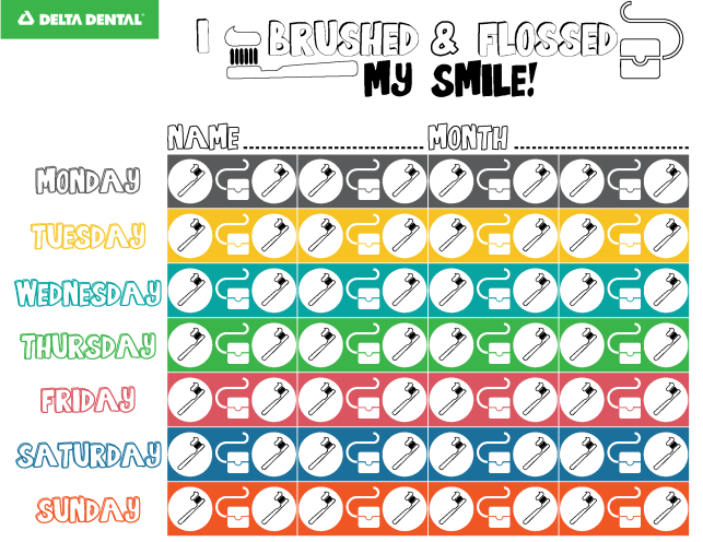 brushing and flossing chart