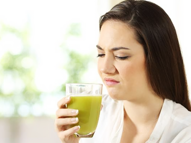 girl dislikes smell of drink