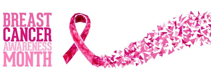 pink ribbon with overlay: "breast cancer awareness month"