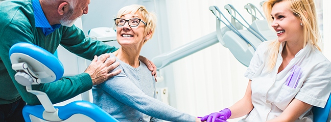 elderly woman at the dentist