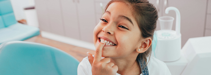little girl smiling