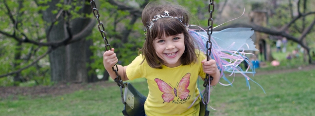 Young girl dressed as fairy