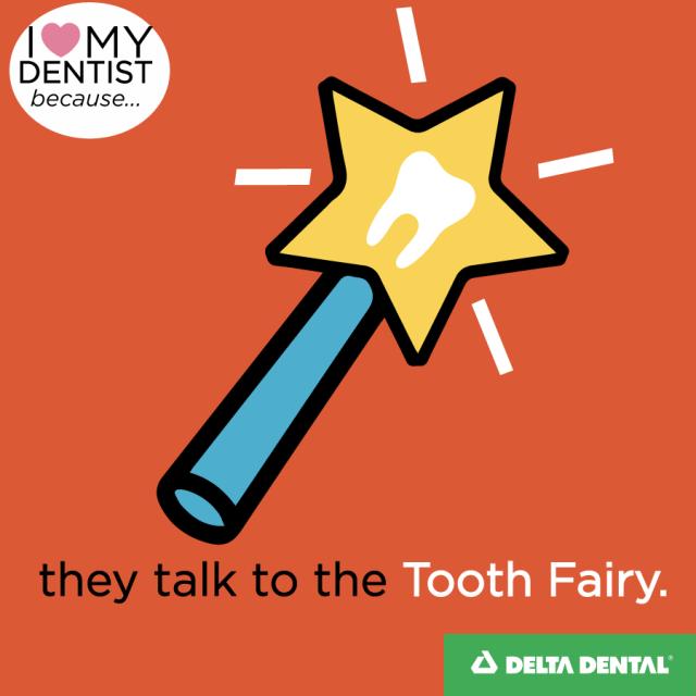 cartoon of magic wand, overlay: "they talk to the tooth fairy."