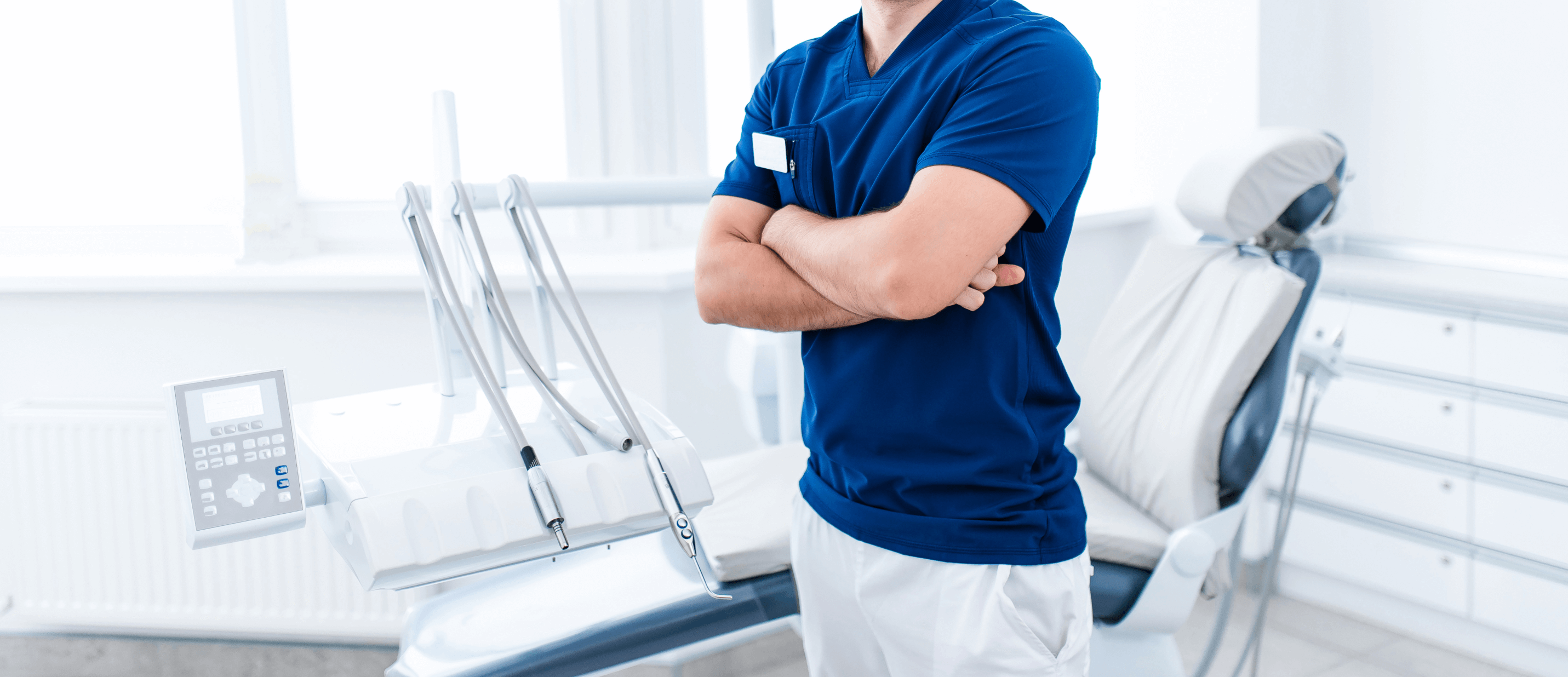 dental assistant body with arms crossed